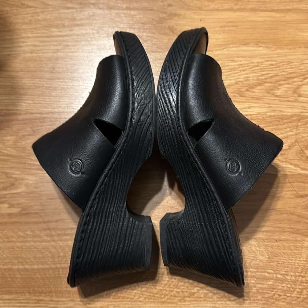 Born leather slide sandals black - Picture 3 of 5